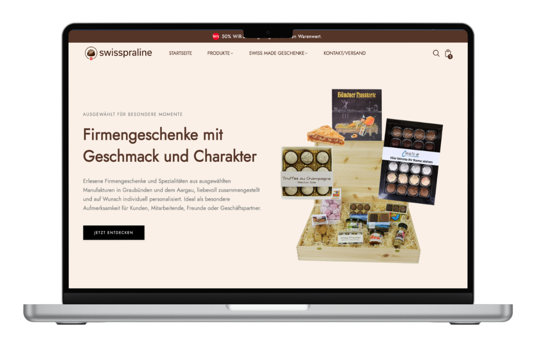 Website Referenz von Swisspraline